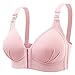 Womens Fashion Front Closure Bras for Women Plus Size Wireless Full Coverage No Underwire Push Up Bras Seamless Support Minimizer Bra Pink