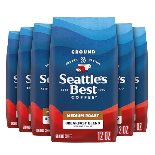 Seattle's Best Coffee Breakfast Blend Medium Roast Ground Coffee | 12 Ounce (Pack of 6)