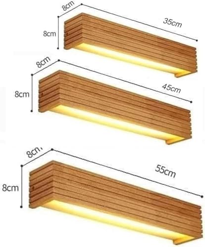 Aplique de pared de madera retro e iluminación de interior estilo granja antiguo para dormitorio 4