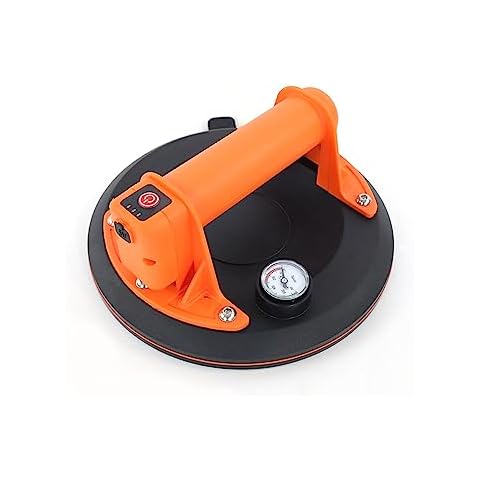 TILER 8" Electric Vacuum Suction Cup Heavy Duty Lifter - Vacuum Suction Cup Panel Lifter for Lifting Glass, Tile, Auto Windshield, Flat Goods - 286 lbs Load Capacity 8127F-E Cover