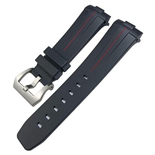 Bracelet caoutchouc noir 24mm idéal pour le sport et la mer