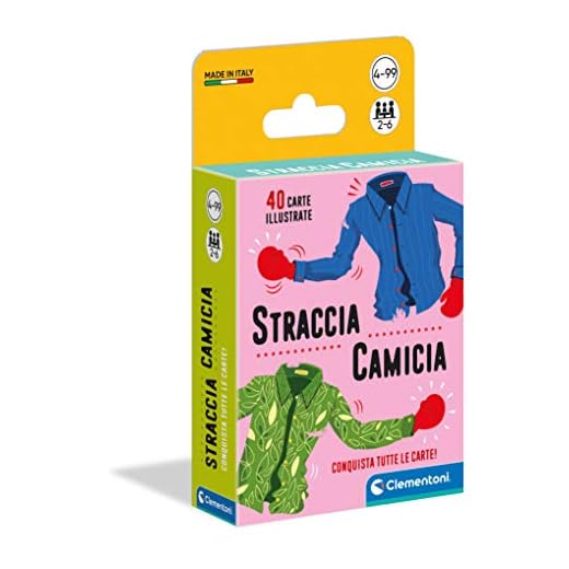 Clementoni- Straccia Camicia Mazzo, Carte da Gioco Bambini, 2-6 Giocatori, 4 Anni+, Multicolore, 16298