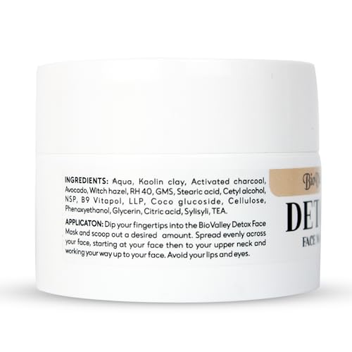 Image of Detox Face Mask 50g, Activated Charcoal And Kaolin Clay, Deep Cleansing Care, Oil Balance Support,Smooth Skin Texture, Face Pack For Oily And Combination Skin