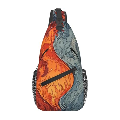Mochila Cruzada Tipo Sling Negra Unisex 7.2x3.5x15.3 in miniatura 1