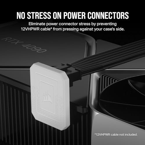 Image of Corsair PCIe 5.0 12VHPWR GPU Power Bridge - for NVIDIA GeForce RTX 40 Series - 180 Bend - Right-Angle Adapter - Clean Cabling - Only for Use with PCIe 5.0 12VHPWR GPUs - Black