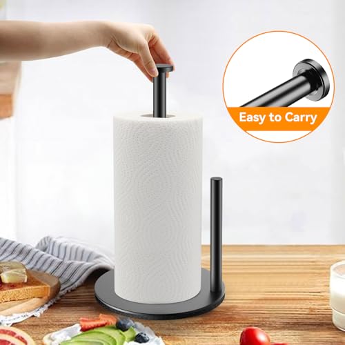 Soporte para rollo de cocina de acero inoxidable con base pesada antivuelco 6