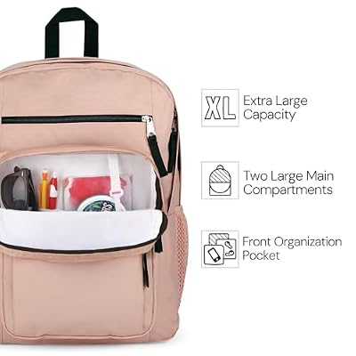 JanSport Laptop Backpack - Computer Bag with 2 Compartments, Ergonomic Shoulder Straps, 15 Laptop Sleeve, Haul Handle - Black