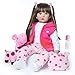 Zero Pam Reborn Baby Dolls Toddler Realistic Girl 24 Inch 60cm Real Looking Baby Silicone Limbs and Head Soft Cloth Weighted Body 6-12M Bebe Feel with Beautiful Princess Dress (Giraffe Set)