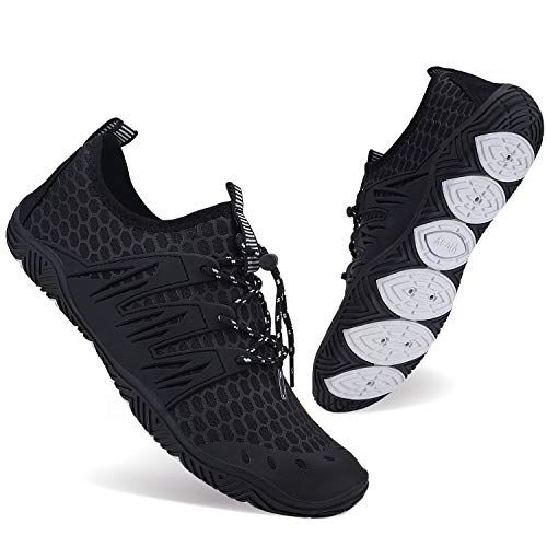 Image of MAYZERO Water Shoes Men Women Swim Surf Shoes Beach Pool Shoes Wide Toe Hiking Aqua Shoes Winter House Slippers