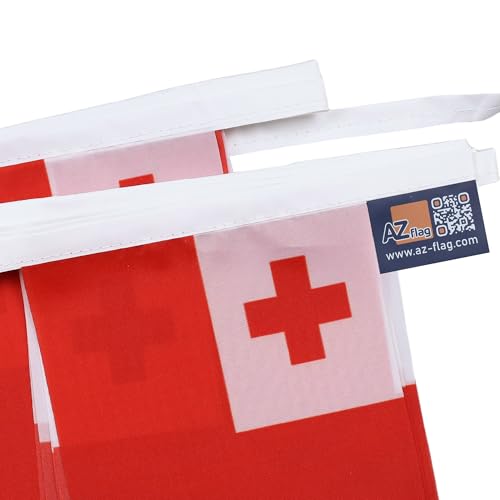 Image of AZ FLAG Tonga 6 meters BUNTING Flag 20 flags 9'' x 6'' - Tongan STRING flags 15 x 21 cm