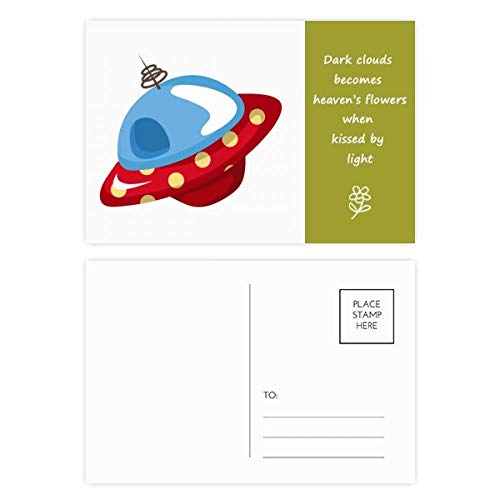 Jeu de cartes postales UFO poétiques à offrir ou pour envoyer un message de remerciement