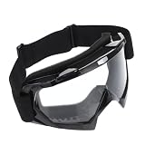 MAGICLULU Gafas Deportivas de Ciclismo para Moto Antiviento con Lentes Transparentes Marco Negro Brillante Ligeras y Resistentes para Exterior