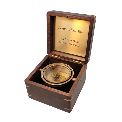 Brújula grabada única personalizada para US Army, Air Force, Coast Guard, Marines, Navy | Regalo militar de graduación, promoción y retiro de veteranos