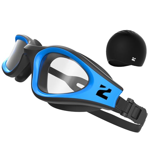 Lunettes de natation polarisées sans fuite avec bonnet de protection pour nager sans buée