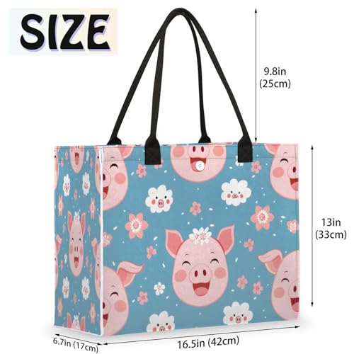 QsirBC Large Tote Bag for Women Men, Travel Beach Bag with Inner Zipper Pocket Snap Closure2