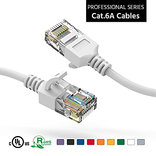 Cable Ethernet Patch AEONS Cat6A Slim 5 ft RJ45 Blanco miniatura 2