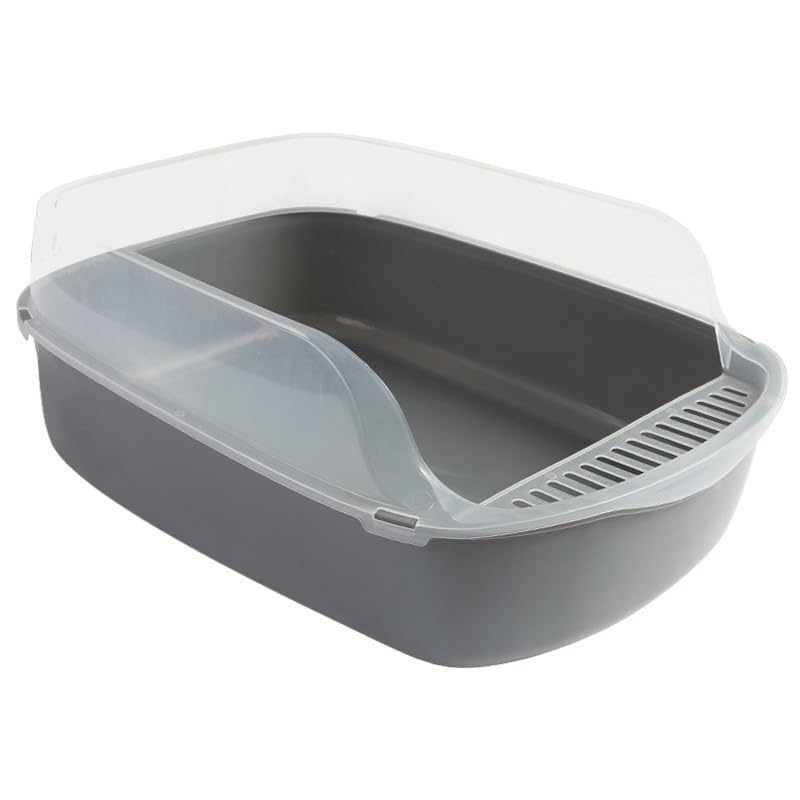 Arenero para gato grande semi cerrado plástico gris miniatura 1
