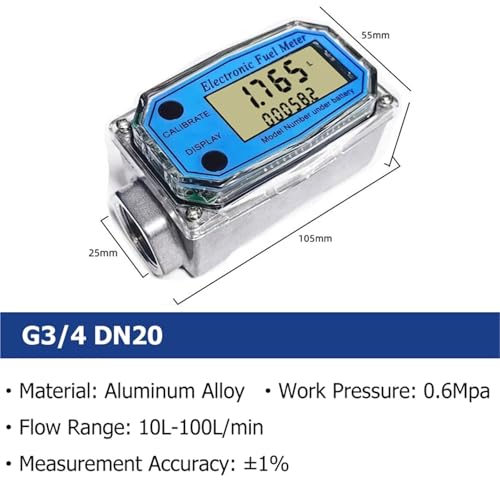 Débitmètre électronique DN20 contre le gaspillage d'eau avec écran G3/4