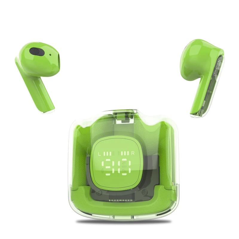 Image of MOONKI Sound MH-TWS50-GRN in-Ear Headphone BT5.3 WL Built-in Microphone Ear Buds Rechargeable Digital Display Case 4-Hour Playback Comfortable Design Compact Stylish Audio Reliable Performance Green