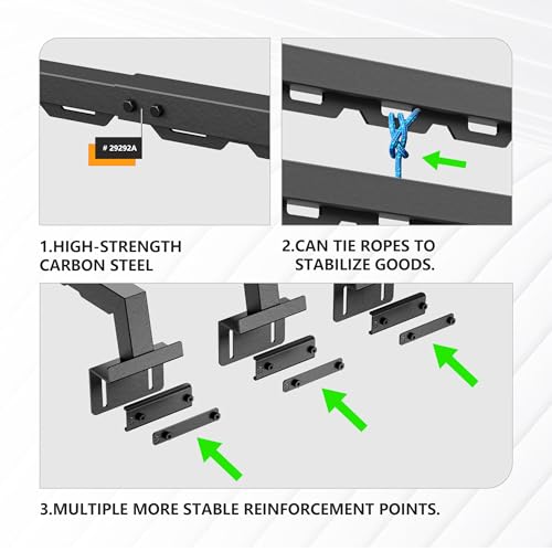 Image of YZONA Truck Bed Rack with 2 Cross Bars Cargo Carrier Truck Rack Compatible with Silverado /Sierra /Ram /Ford F-Series /Tacoma /Tundra /Titan /Frontier /Colorado /Canyon /Gladiator JT, Ladder Cargo Rack