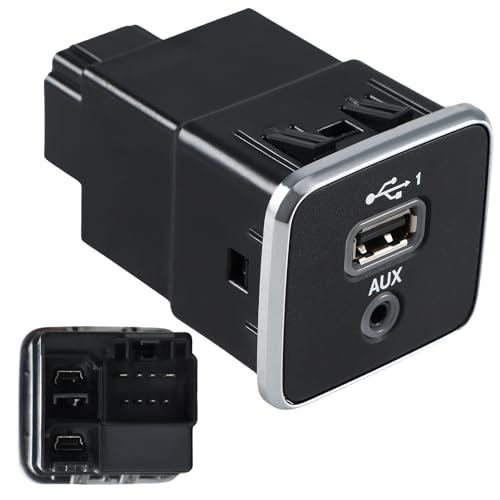 KPALAG Front Center Console USB AUX Charging Port Socket Auxiliary Round Port With USB Compatible with 2019-2020 Jeep Cherokee 2018-2021 Jeep Compass Replace# 5XG28DX9AD 5XG28DX9AC