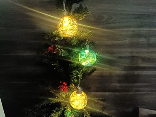 Image of Set of 2 Christmas Tree Decoration Light Decorative Bulb Hanging,Christmas Gift, Christmas Party Decoration Lights for Home Office Indoor Outdoor, Christmas Decoration Gift Ornaments (2 Pieces)
