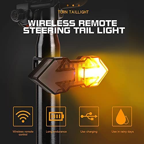 JINKEY Bike Turn Signals with Wireless Remote Control, Bright 120 Lumen LED Bicycle Tail Light Rear Bike Blinkers, USB Rechargeable, IPX5 Waterproof Safety Light for E-Bikes & Night Riding by JINKEY - Used condition - Image 7
