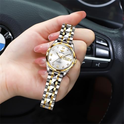Image of OLEVS Womens Watches Classic Dress Quartz Female Wristwatch Ladies Stainless Steel Waterproof Luminous Date Easy Read Watch for Lady