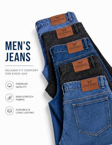 COOFANDY Mens Jeans Relaxed Fit Straight Leg Cotton Denim Work Jeans - Image 5