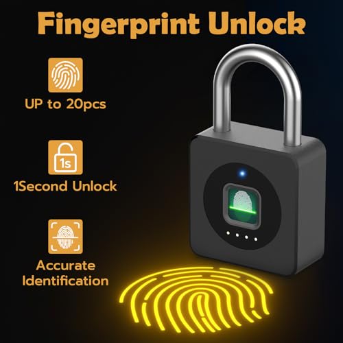 Pothunder Fingerprint Padlock, Fingerprint Lock With App, Padlock With Keyless Biometric thumb #1