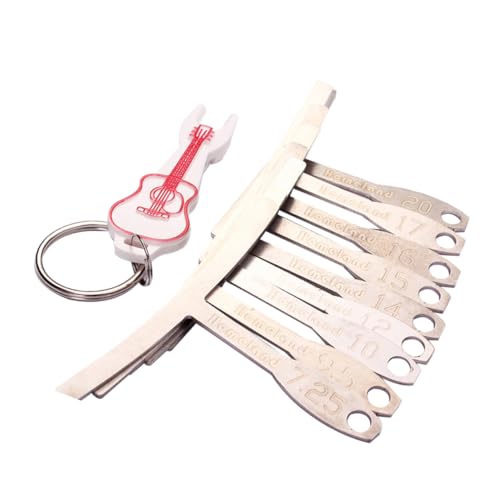 JOINPAYA 9piezas Dual-sided Metal Guitar Radius Gauges Kit Bridge and Fretboard Measurement Herramientas Para Luthier Duraderos Con Marcado Grabado Incluye Llavero Color Aleatorio