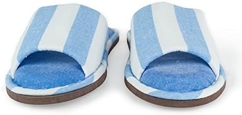 Relaxed Foot Slippers | Indoor & Outdoor Memory Foam | 1 Pair with Storage Bag Light Blue