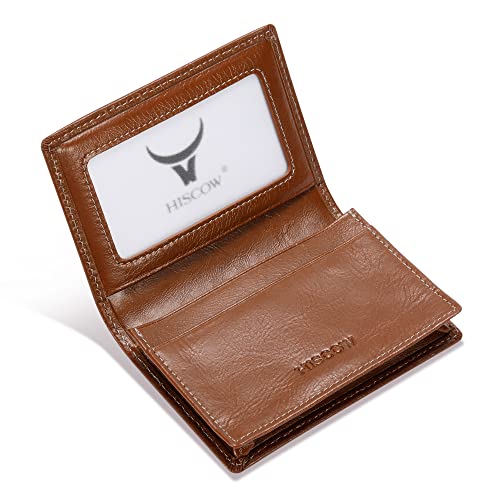 Image of HISCOW Business Card Holder with Large Compartment - Full Grain Leather