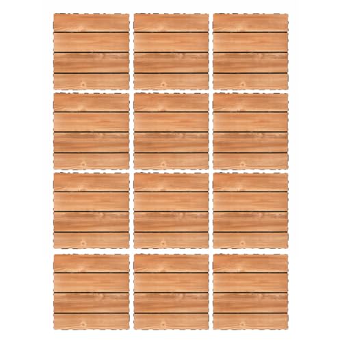 Miniatura 3 de Acomoda Textil - Baldosa De Madera Encajable 29x29 Cm Para Exterior E Interior, Suelo Modular Decorativo Con Base Drenante, Facil Instalacion Para Terraza Balcon Jardin Patio O Ducha. Silvano, 12 Ud