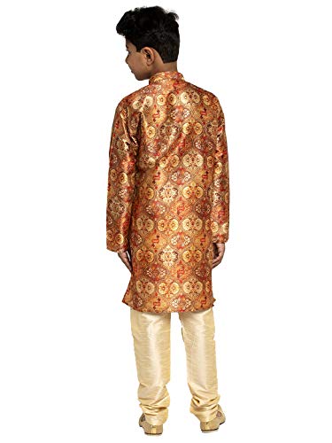 Image of KRAFT INDIA Boys Silk Print Kurta Churidar