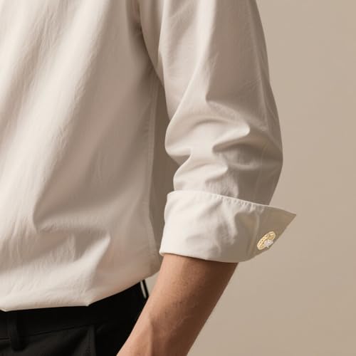 2 piezas de mancuernas doradas con circonita para hombres miniatura 5