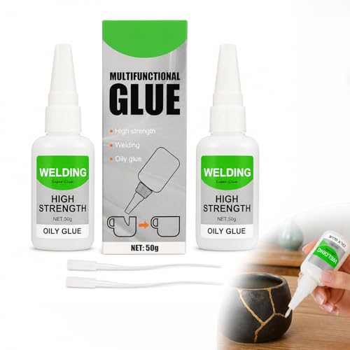 Set de 2 piezas de pegamento universal extra fuerte de 50 g – adhesivo de alta resistencia para plástico, metal, cerámica y más – pegamento de secado rápido, impermeable, duradero y resistente