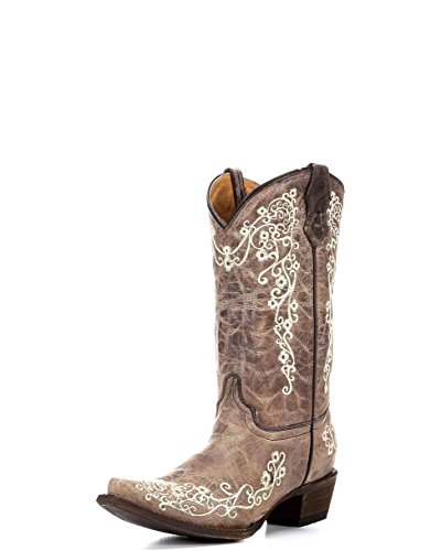Corral Youth Crater Bone Embroidered Western Boot