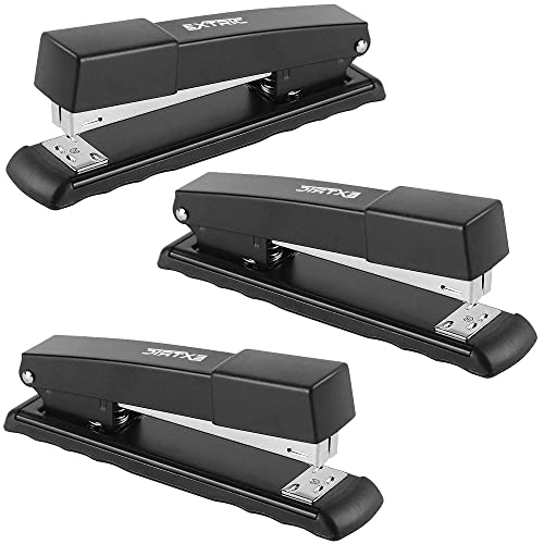 Stapler - 3 Pack Staplers For Desk - Black Stapler Heavy Duty, Staplers 25 Sheet Capacity Office Stapler #TOP7