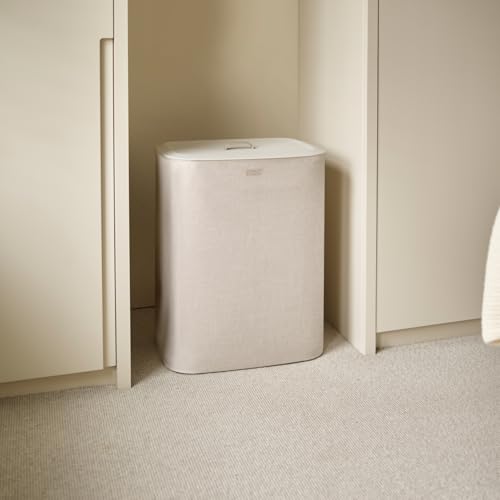 Image of Joseph Joseph Tota Trio 90 liter /23.8 gallon Laundry Hamper Separation Basket with lid, 3 Removable Washing Bags with Handles- Ecru