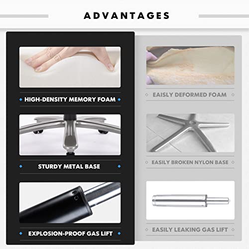 Colamy Big And Tall Office Chair 400Lbs Wide Seat- High Back Pu Leather Executive Computer Desk Chair For Heavy People, Large Office Chair With Heavy Duty Metal Base And Ergonomic Back Support- Black #TOP7