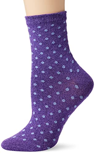 Pieces PCSEBBY Glitter Long 1-Pack Pattern Noos Chaussettes à Paillettes, Ultra Violet/détail : Petits Pois en Granada, 36/38 FR Femme