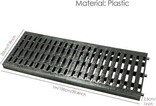 Grille de caniveau rectangulaire noire de 1m pour évacuation extérieure - 4