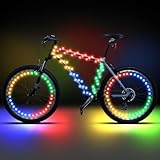 Woanger 3 Pcs LED Bike Lights for Night Riding Bicycle Frame and Wheel Color Lights Battery Powered Bike Accessories Gifts for Adults Riding at Night(Color Changing)