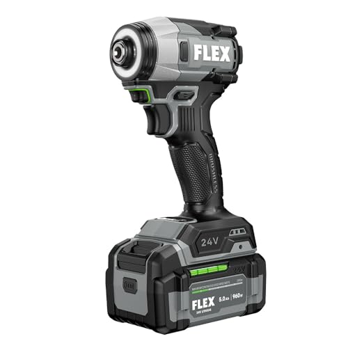 Image of FLEX 24V Brushless Cordless 1 /4-Inch 2,500 In-Lbs One-Touch Hex Impact Driver Multi-Mode Kit with 5.0Ah Lithium Batteries and 160W Fast Charger - FX1372A-2C