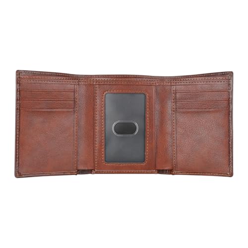 Mens Trifold Leather Wallet | Top Genuine Leather Trifold Wallets for Men and Women | RFID Blocking Leather Wallet | ID Wallet | Thoughtful Gift for Men | Brown Wallet3