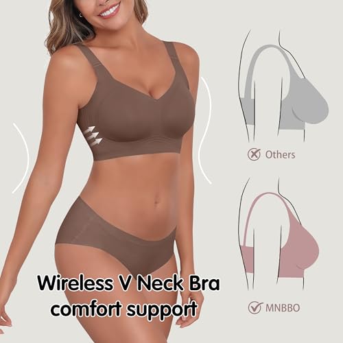 Image of Womens 2025 Seamless Wireless Supportive Bra Push Up Comfort Soft No Underwire Full Coverage T-Shirt Bras (M-4XL)