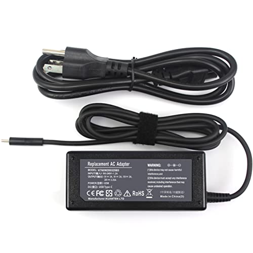 65W 45W 20V 3.25A USB C Type-C AC Adapter Charger for Samsung Notebook 9 Pen Pro NP930SBE NP930MBE NP950SBE Series 7 Spin NP750QUA-K01US NP750QUB ADLX65YDC2A Type C Laptop Power Supply Cord