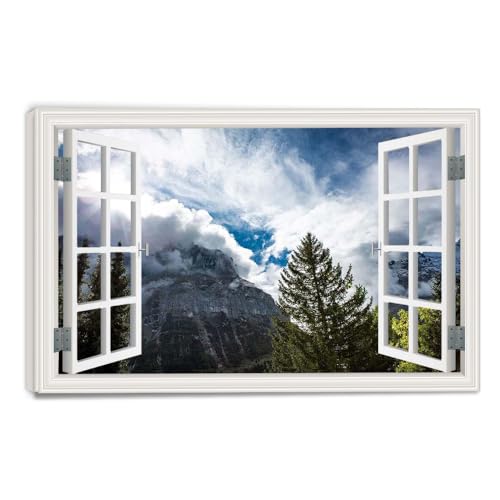 Fenêtre trompe-l'œil toile paysage marin pour illuminer une pièce sombre