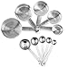 Stainless Steel Measuring Cups And Measuring Spoons 10-Piece Set, 5 Cups And 5 Spoons